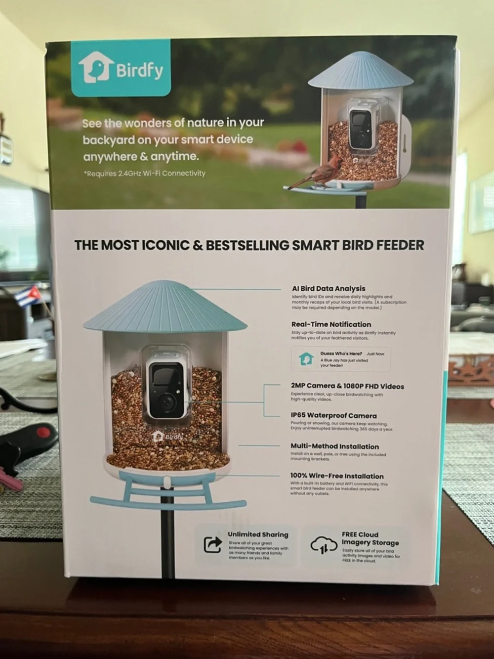NETVUE by Birdfy Smart Bird Feeder 2K HD AI Camera Solar Power Wireless Live Str